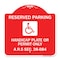 Signmission Reserved Parking Handicap Plate or Permit Only A.R.S Sec. 28-884 Handicapped Symbol, RW-1818-23068 A-DES-RW-1818-23068 - alternate 1